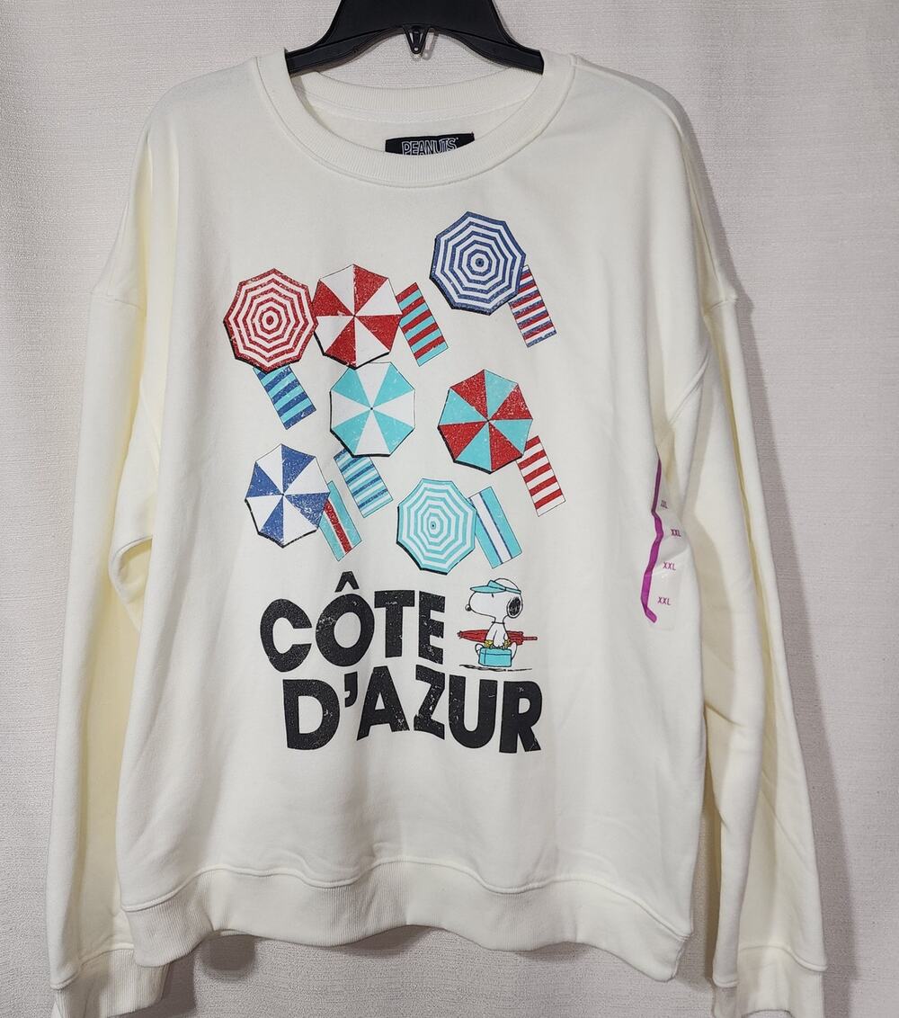 Peanuts Snoopy Cote D'Azur Graphic Sweatshirt' women's XXL